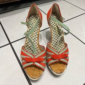 Jessica Simpson Orange and Green Heels
